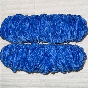2-Skeins Velvety Yarn, Royal Blue, 100% Polyester